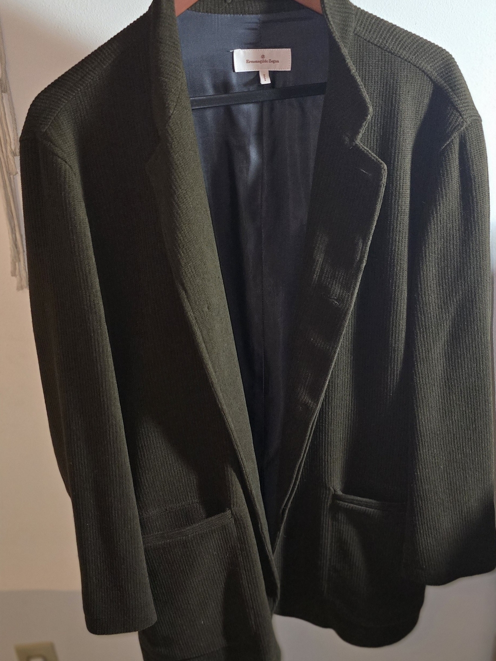 Absolutely STUNNING Ermenegildo Zegna Dark Olive Cotton Wool Sport Coat